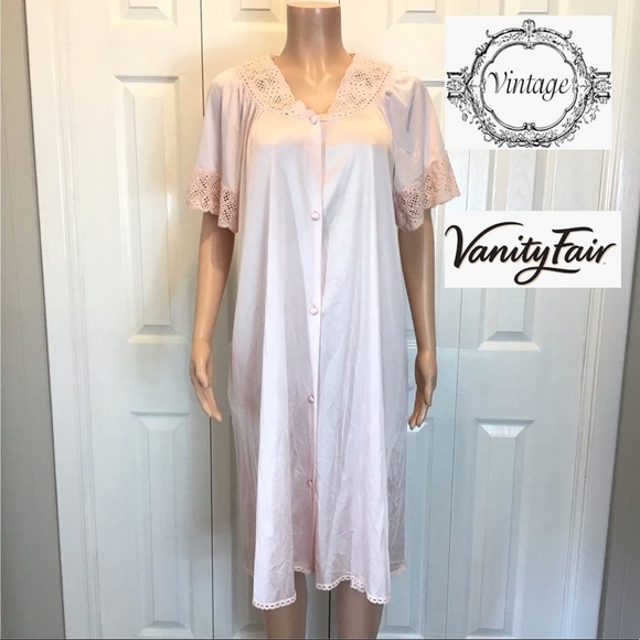 Vanity Fair Vintage Pink Nightgown Robe Size Medium - Picture 1 of 8